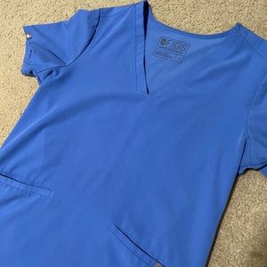 Figs Scrub Top Ciel Blue